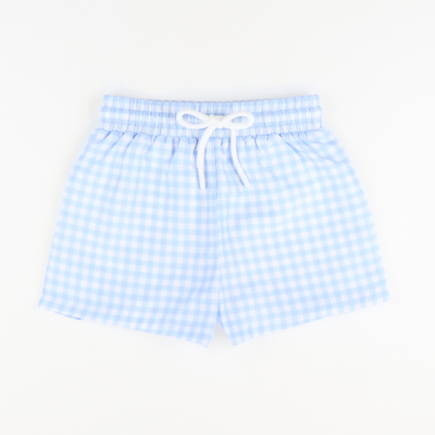 Swim Trunks - Light Blue Gingham