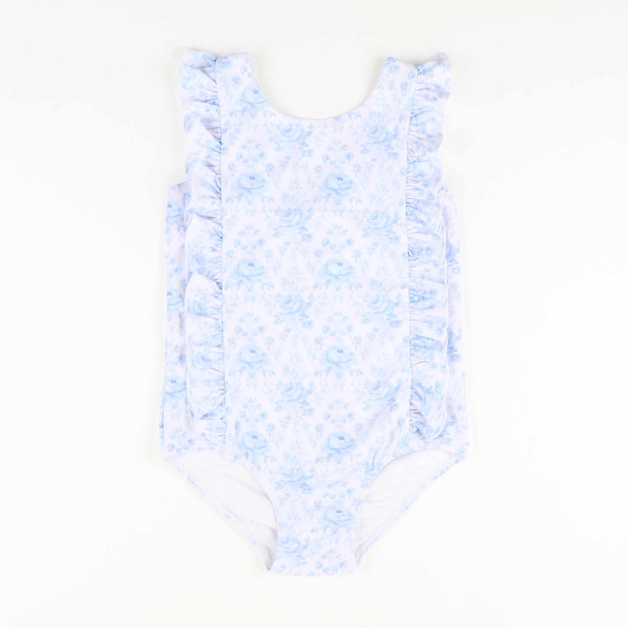 Ruffle Swimsuit - Blue Fancy Floral