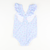 Flutter Swimsuit - Floral Light Blue Gingham