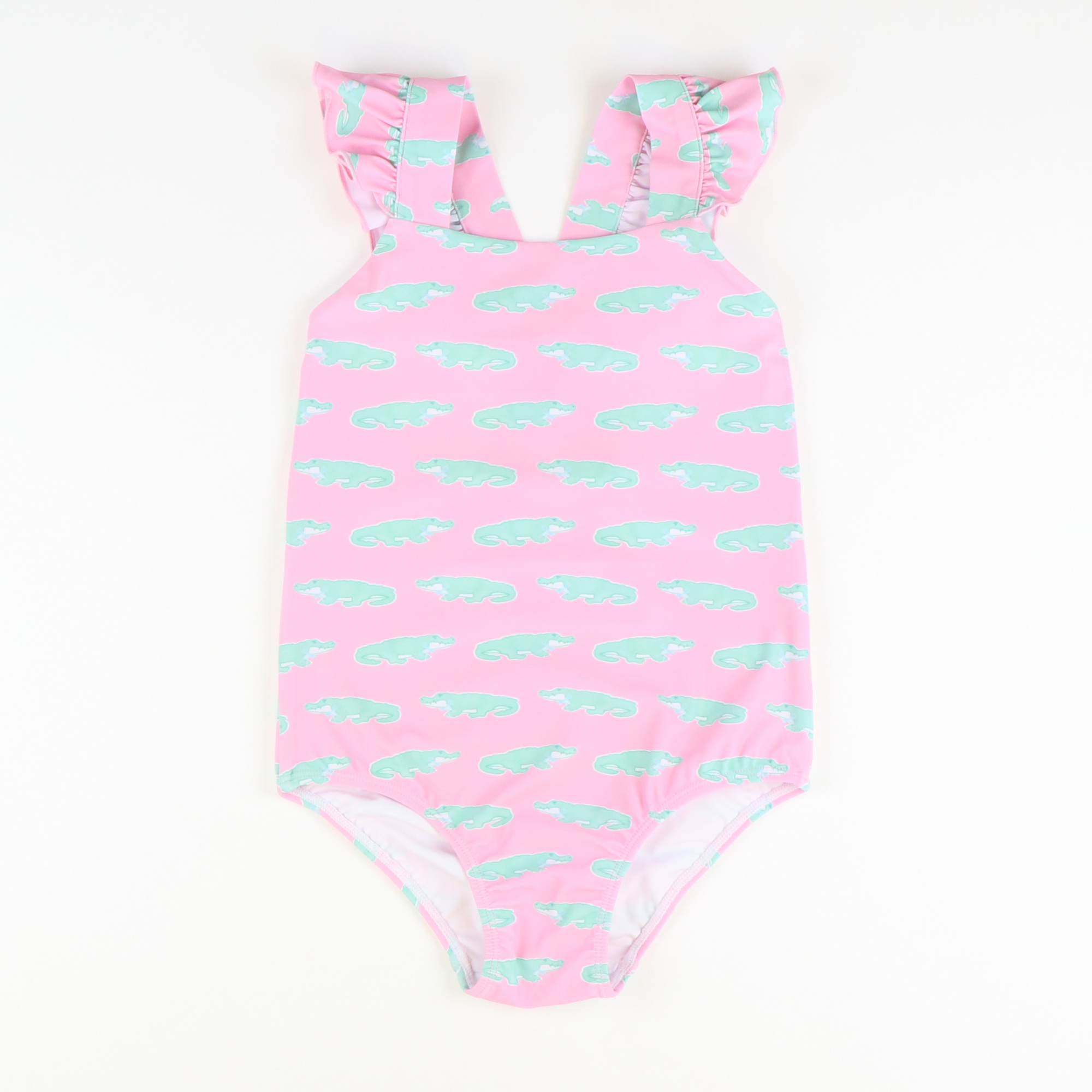 Flutter Swimsuit - Pink Alligators