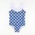 Ruffle Neck Swimsuit - Nautical Ropes