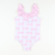 Ruffle Neck Swimsuit - Pink Bows