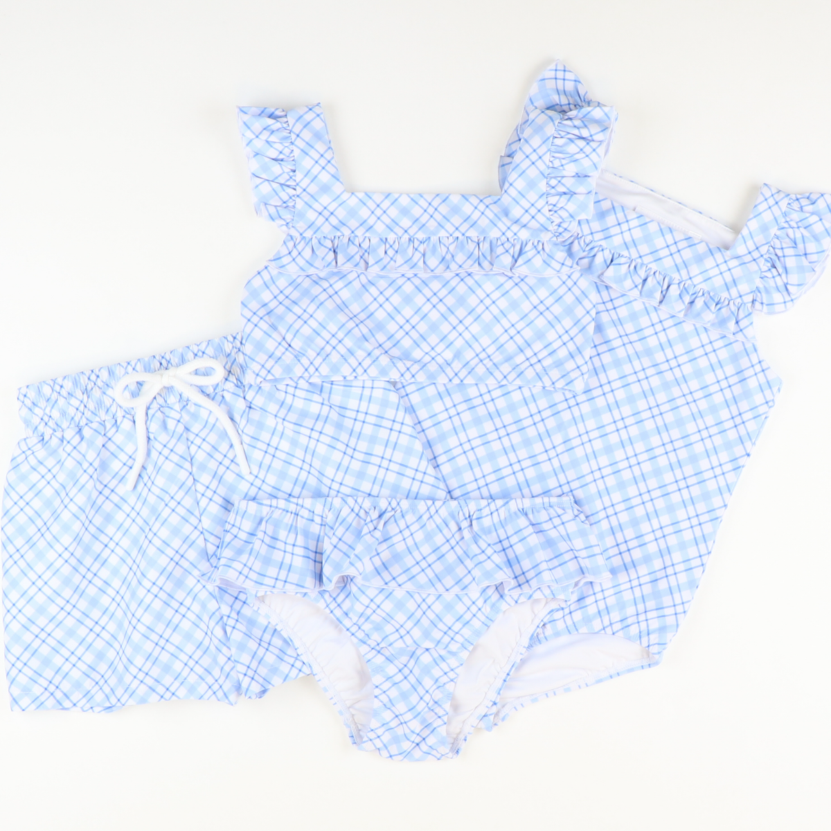 Frilly Bikini - Coastal Blue Plaid