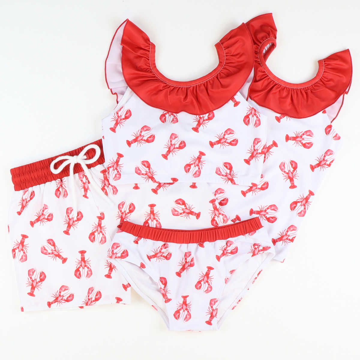 Ruffle Neck Bikini - Lobsters