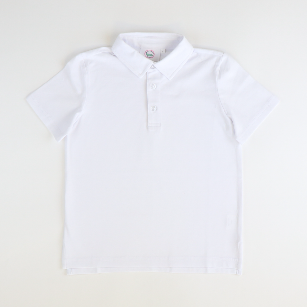 Boys Signature S/S Knit Polo - White Solid