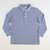 Boys Signature L/S Knit Polo - Slate Blue & White Thin Stripe