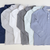 Boys Signature L/S Knit Polo - Slate Blue & White Thin Stripe