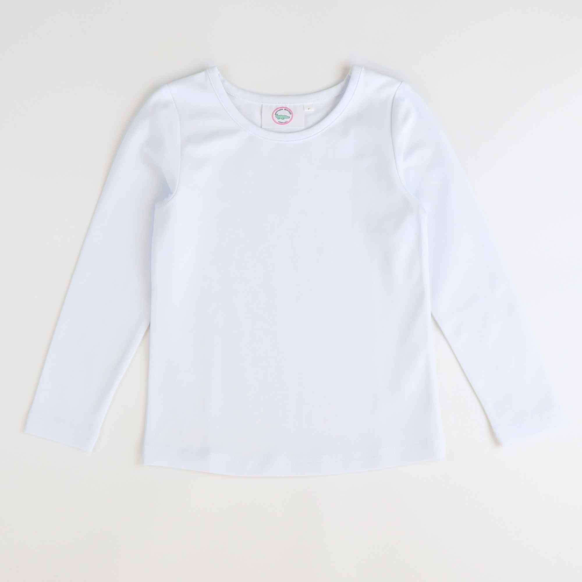 Out & About Girl's L/S Tee - White