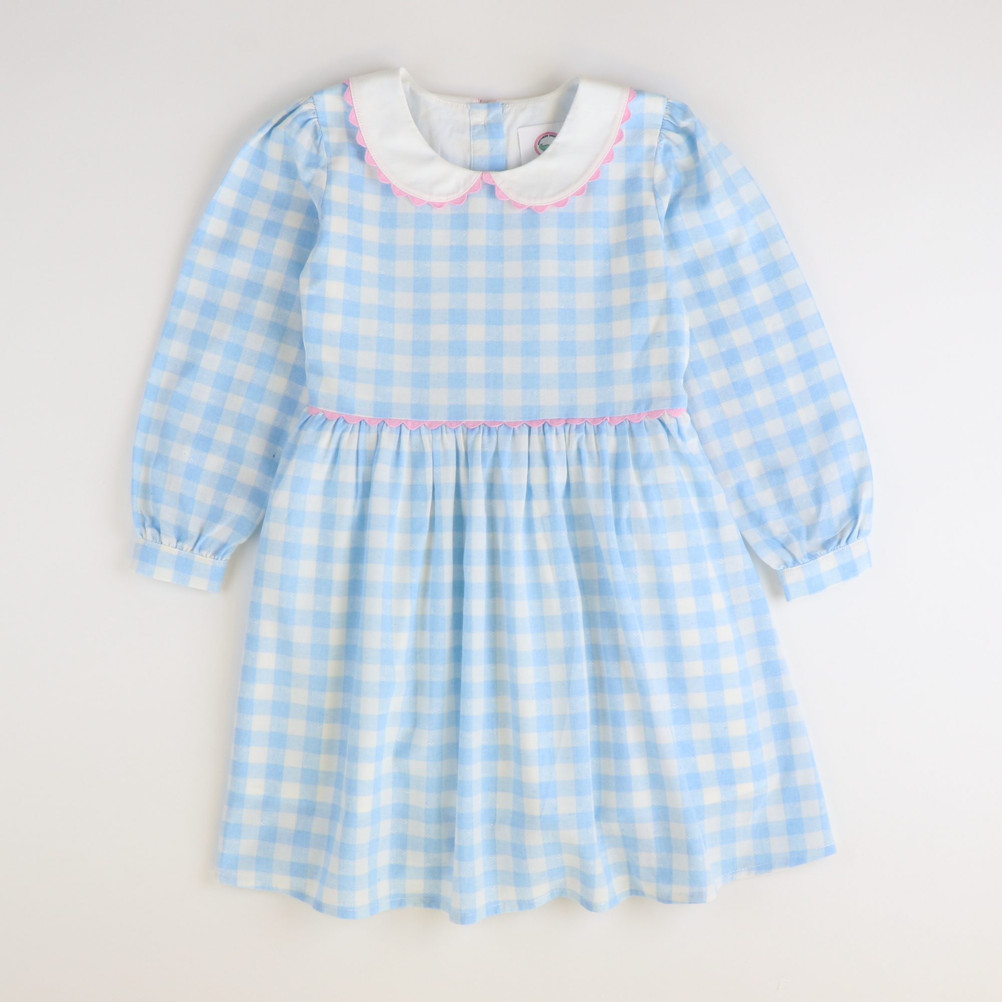 Collared Dress - Light Blue Check