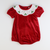 Embroidered Holly Holiday Red Velvet Girl Bubble