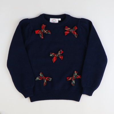 Ribbon Bows Sweater - Navy Blue