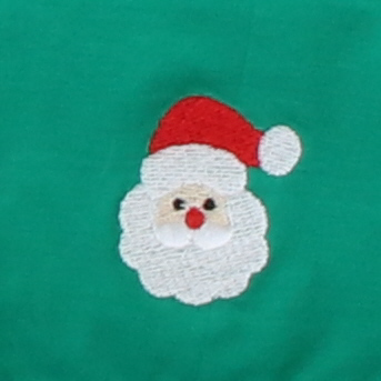 Embroidered Santa Knit Nightgown - Christmas Green