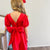 Taffeta Party Dress - Holiday Red