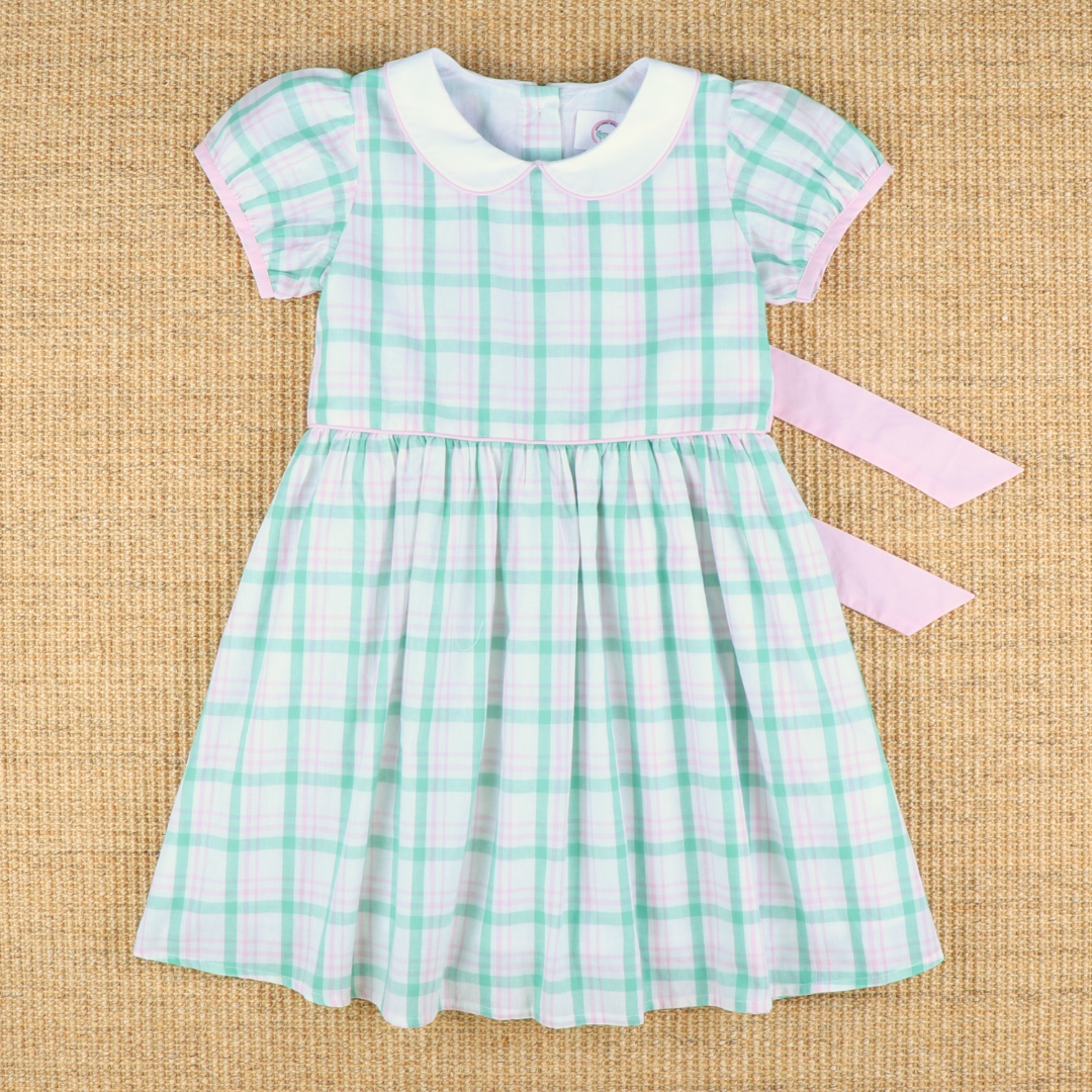 Collared Dress - Preppy Pink & Green Plaid