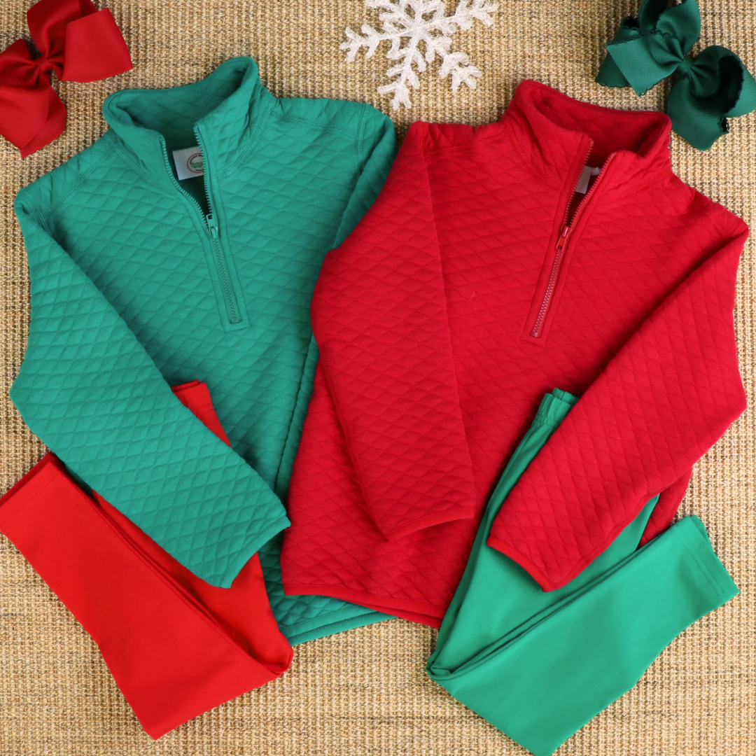 Quilted Knit Quarter-Zip - Holiday Red (Unisex)