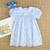 Smocked Geo Dress - Blue Fancy Floral