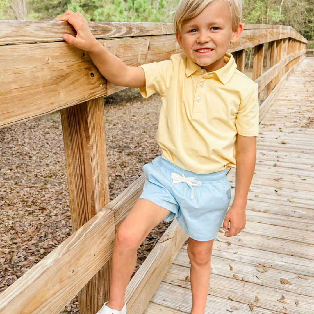 Boys Signature Twill Shorts - Oxford Blue