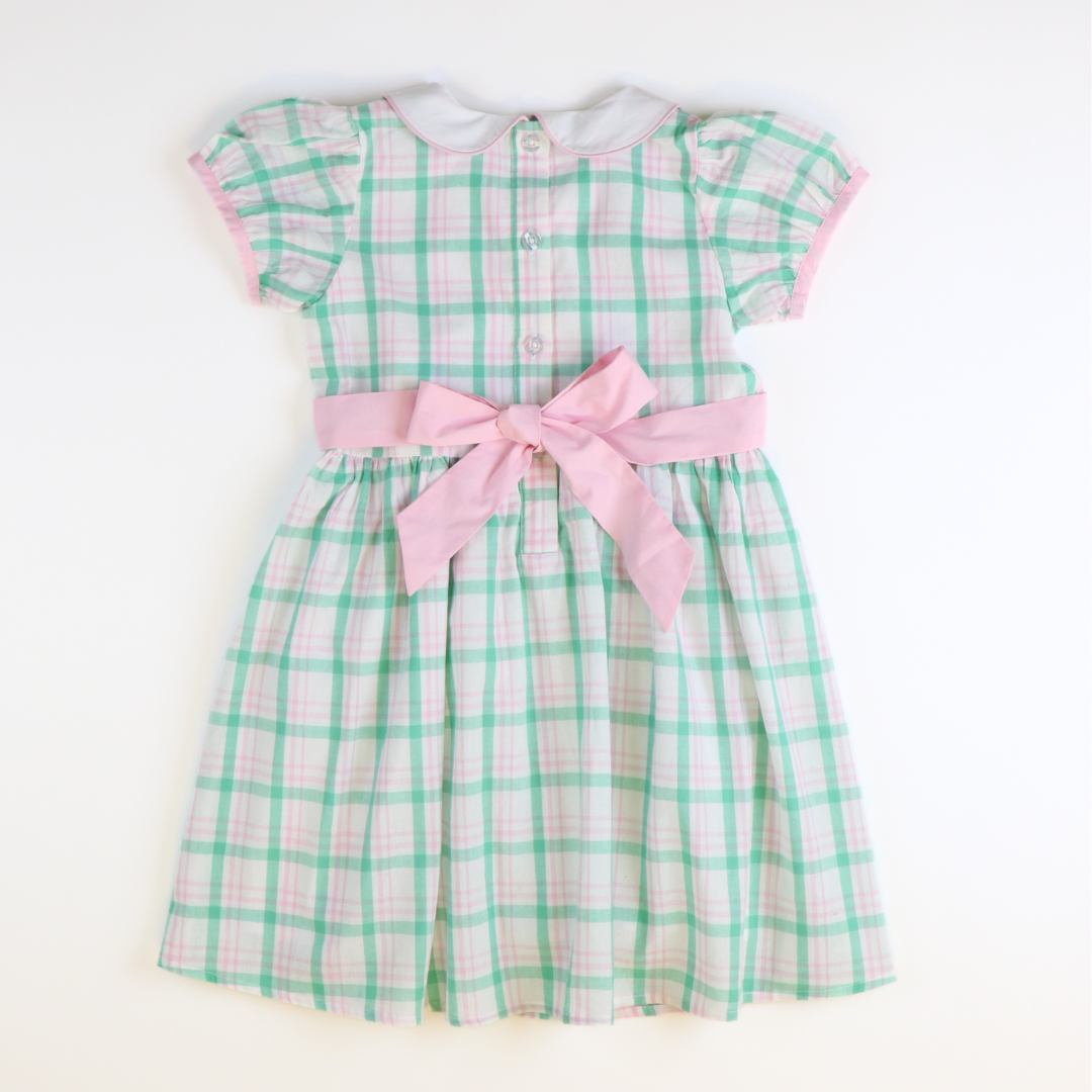 Collared Dress - Preppy Pink & Green Plaid