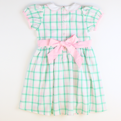 Collared Dress - Preppy Pink & Green Plaid