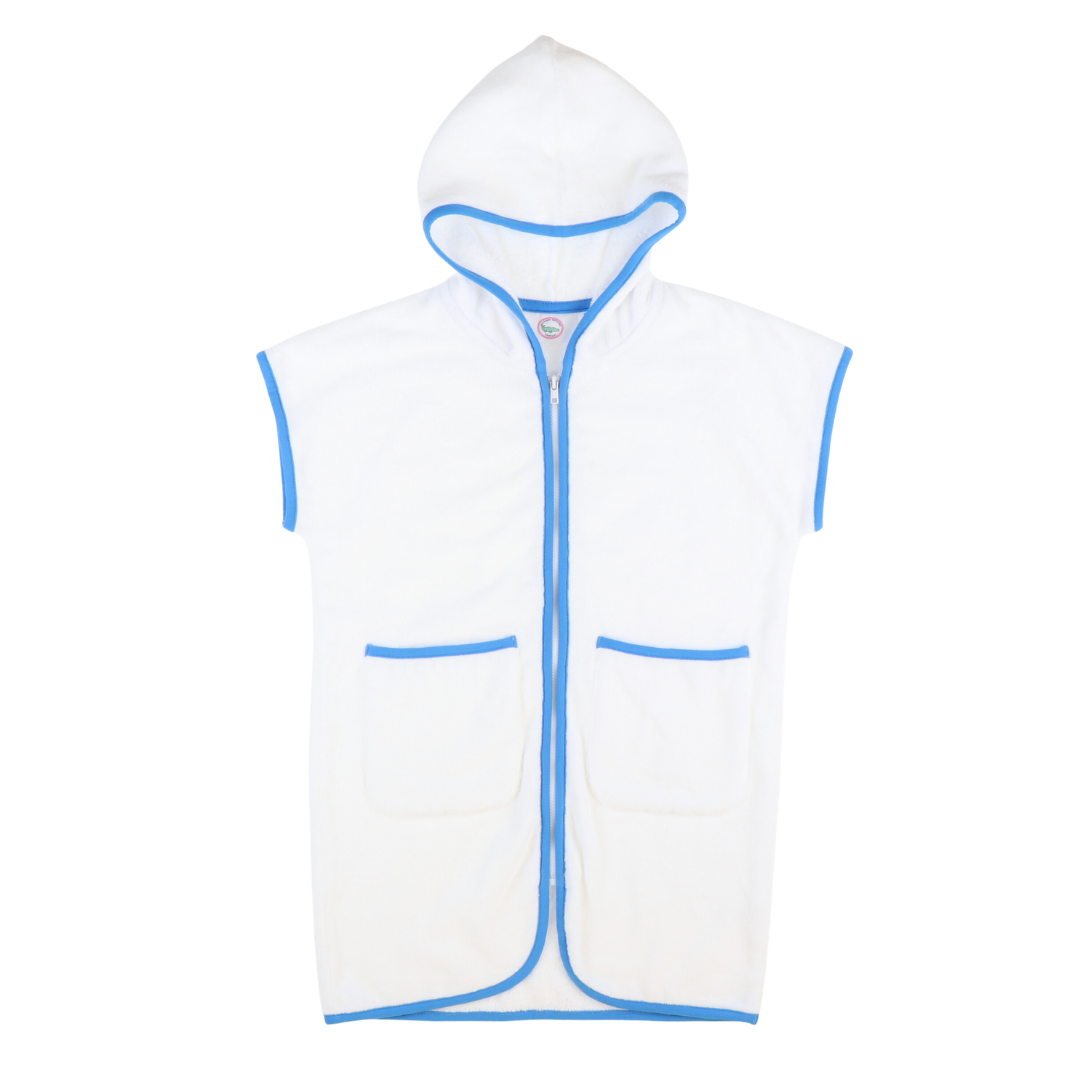 Terry Cloth Cover-Up - Light Blue Trim