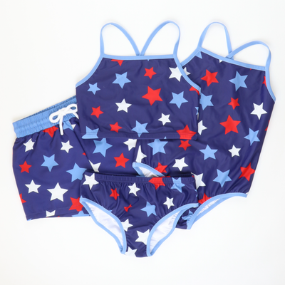 Two-Piece Swimsuit - Patriotic Stars - Stellybelly