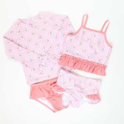 Two-Piece Swimsuit - Strawberry Gingham - Stellybelly