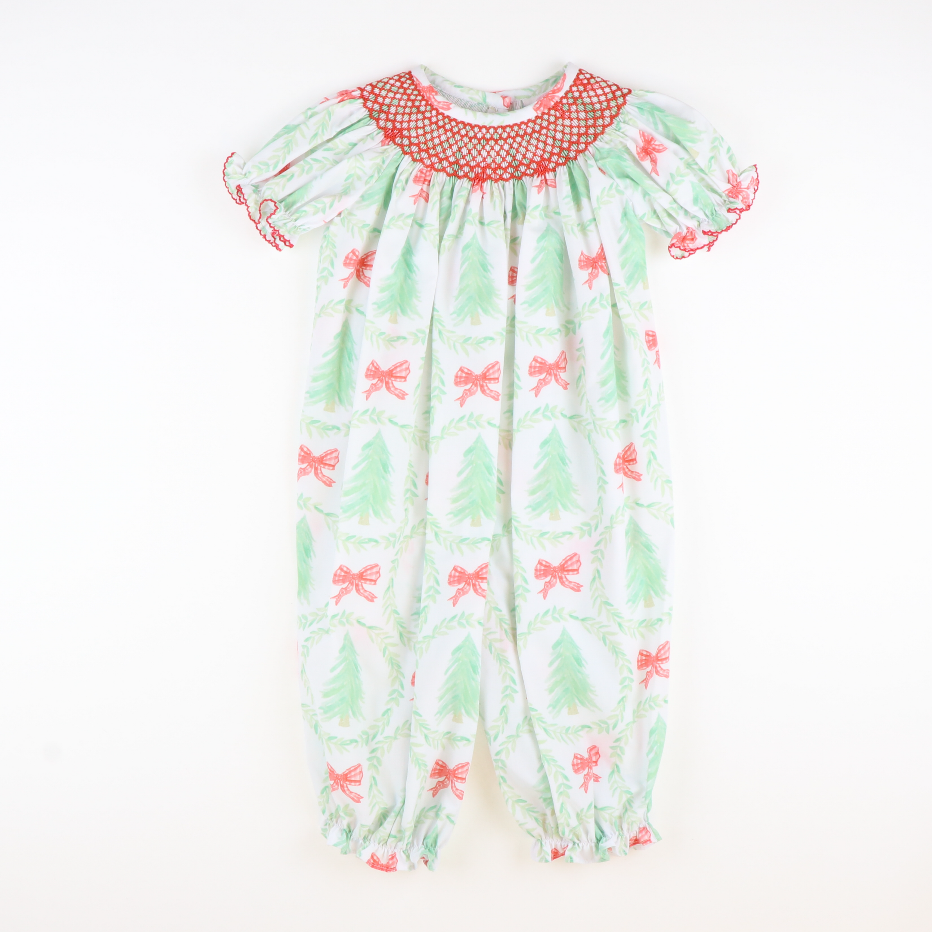 Christmas smocked best sale bubble girl