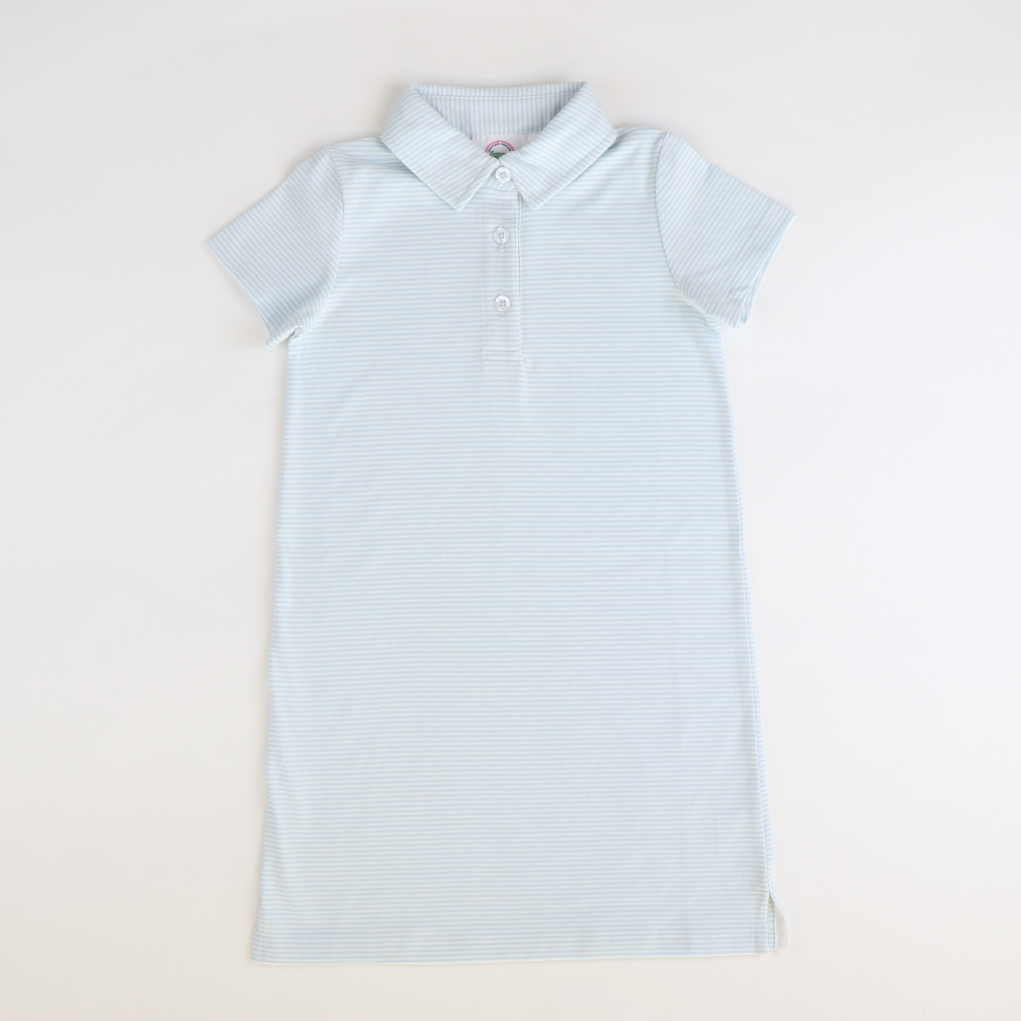 Polo Dress - Light Blue Stripe Knit