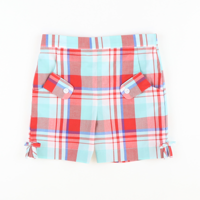 Bow Shorts - Regatta Plaid - Stellybelly