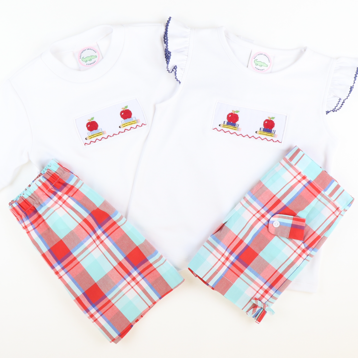 Bow Shorts - Regatta Plaid - Stellybelly