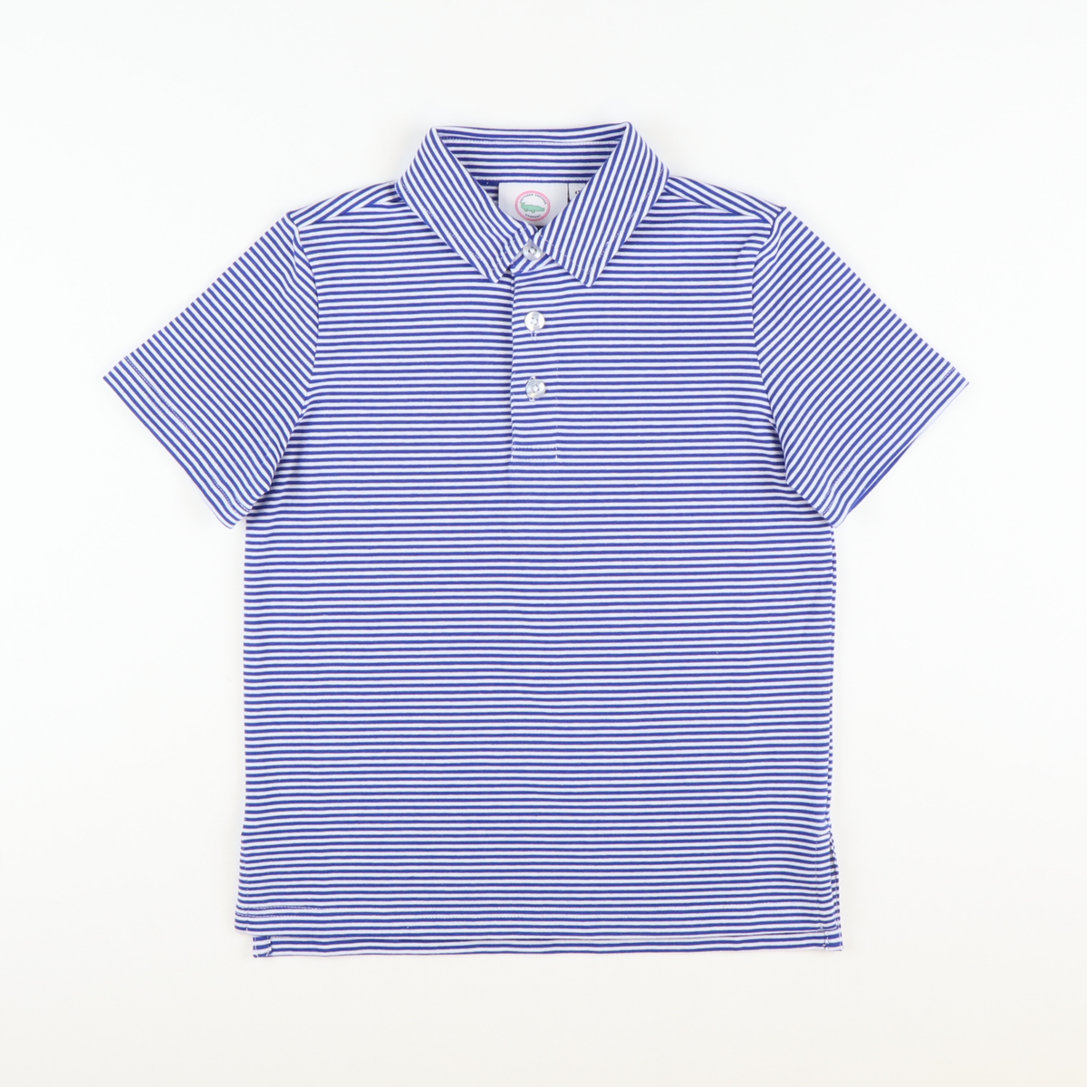 Boys Signature Knit Polo - Royal Blue Thin Stripe