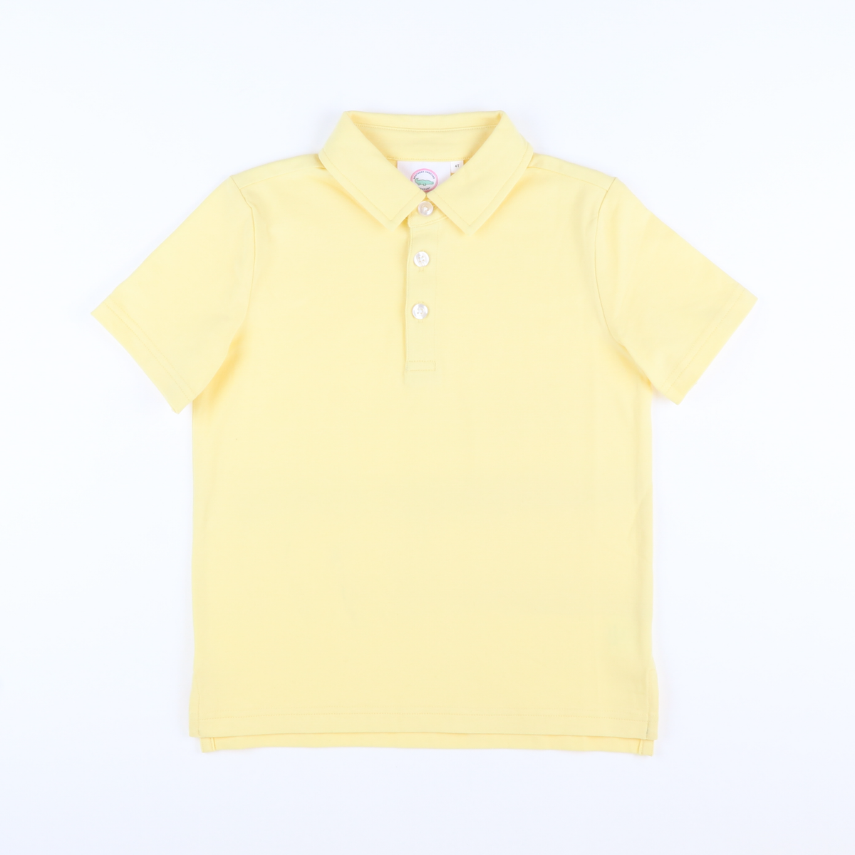 Boys Signature Knit Polo - Solid Pastel Yellow