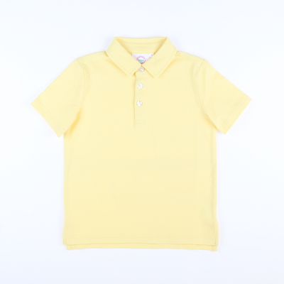 Boys Signature Knit Polo - Solid Pastel Yellow