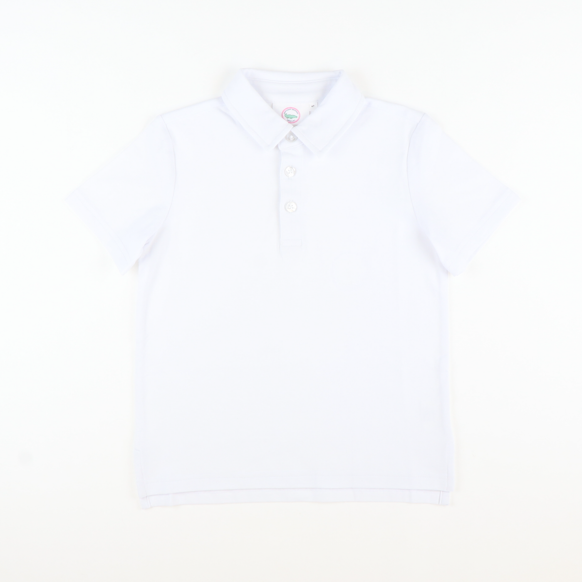 Boys Signature Knit Polo - Solid White