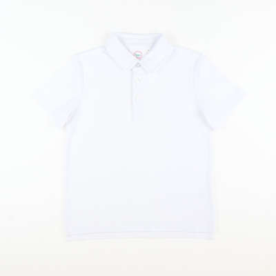 Boys Signature Knit Polo - Solid White