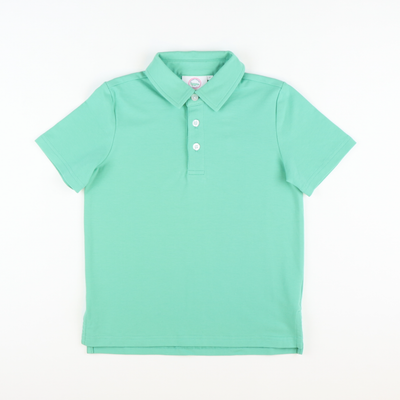 Boys Signature Knit Polo: Seafoam Green - Stellybelly