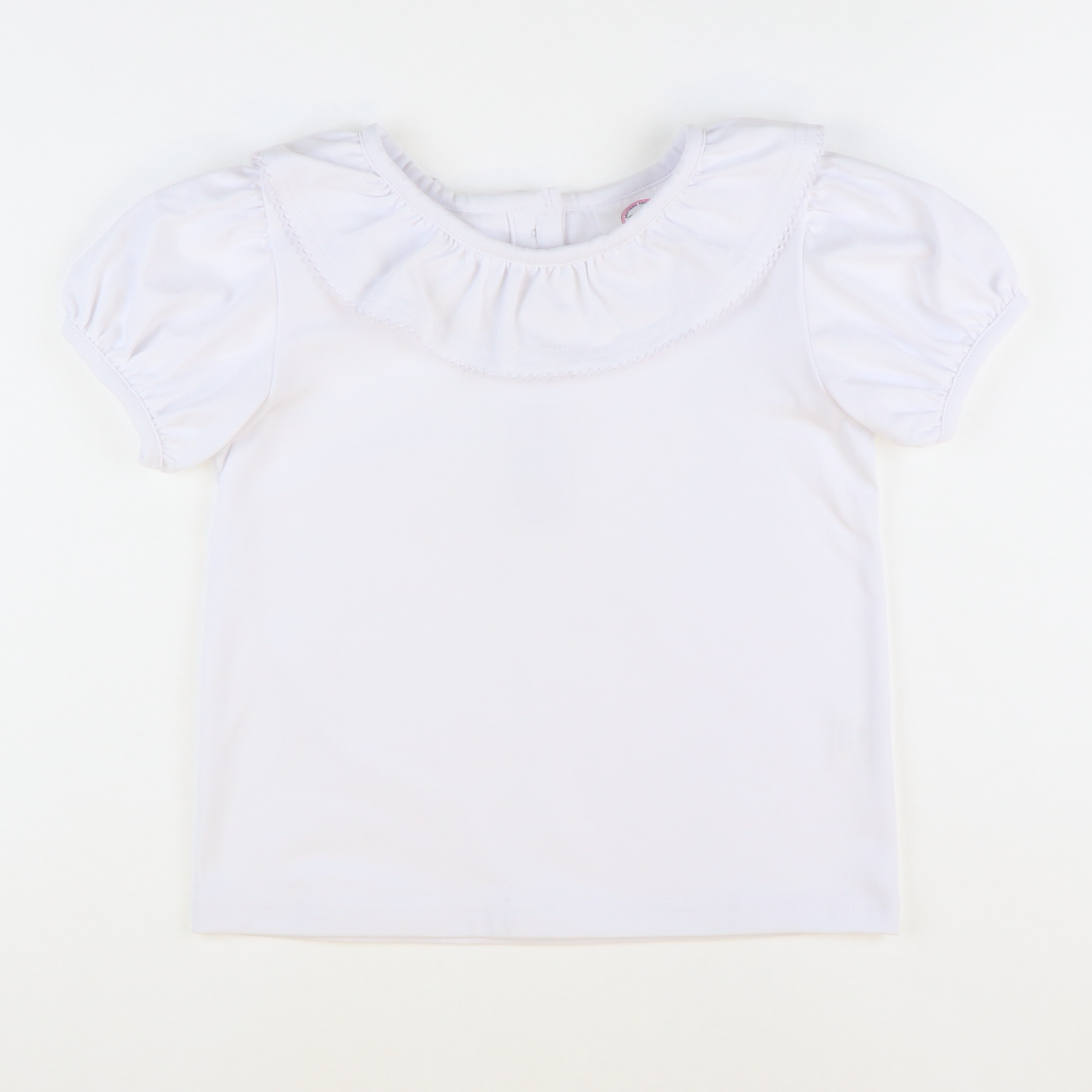 Out & About Ruffle Neck Top - White Knit