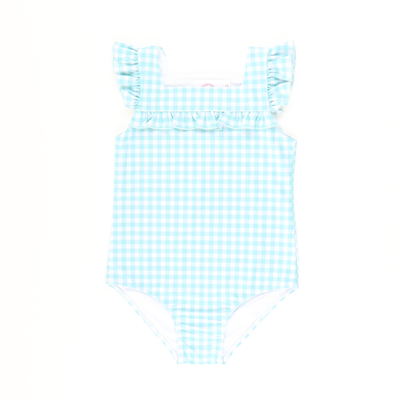 One-Piece Swimsuit - Mint Gingham