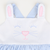 Embroidered Bunny Face Dress - Light Blue Mini Gingham