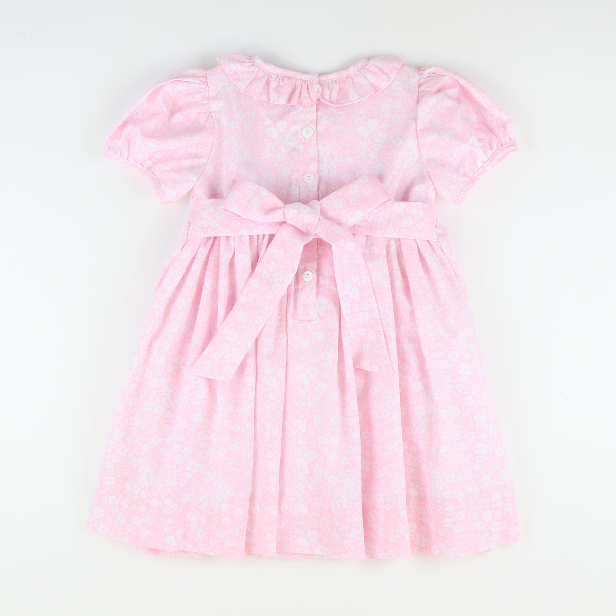 Smocked Geo Dress - Tiny Pink Floral