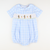 Smocked Classic Storybook Rabbits Boy Collared Bubble - Light Blue Plaid