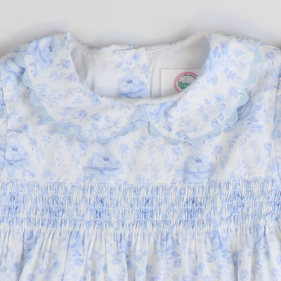 Smocked Geo Dress - Blue Fancy Floral