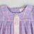 Embroidered Bunnies Collared Dress - Pink & Purple Plaid