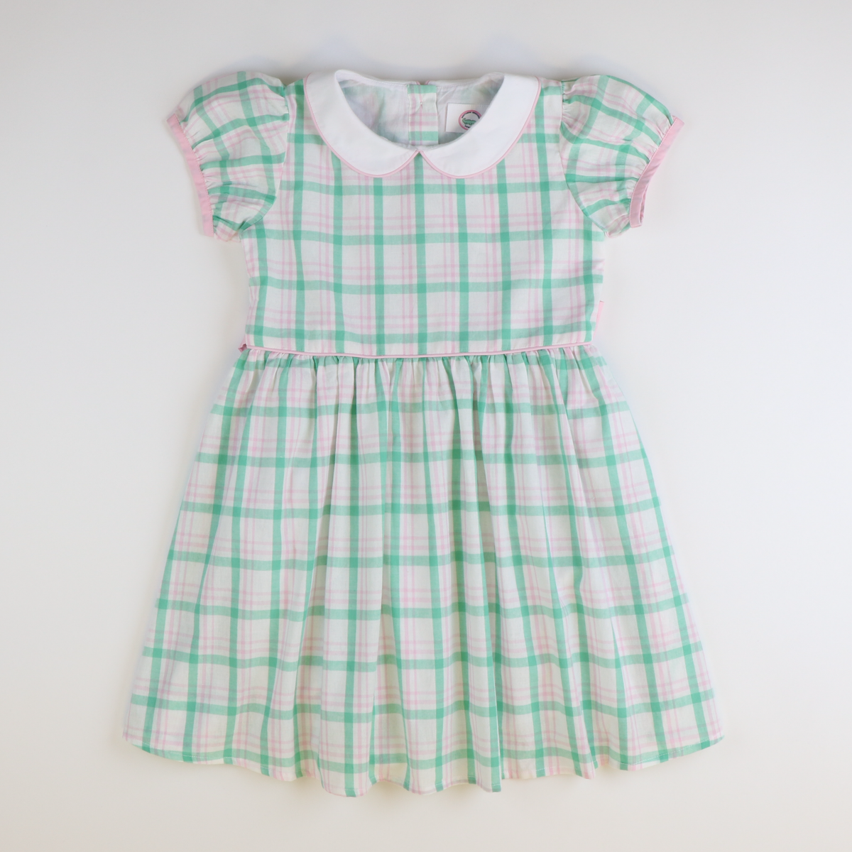 Collared Dress - Preppy Pink & Green Plaid