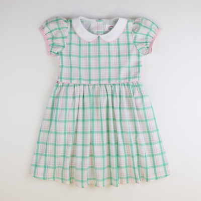 Collared Dress - Preppy Pink & Green Plaid