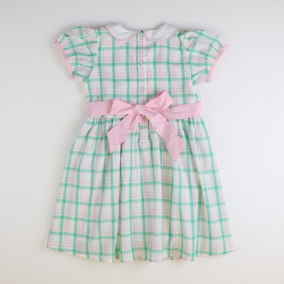 Collared Dress - Preppy Pink & Green Plaid