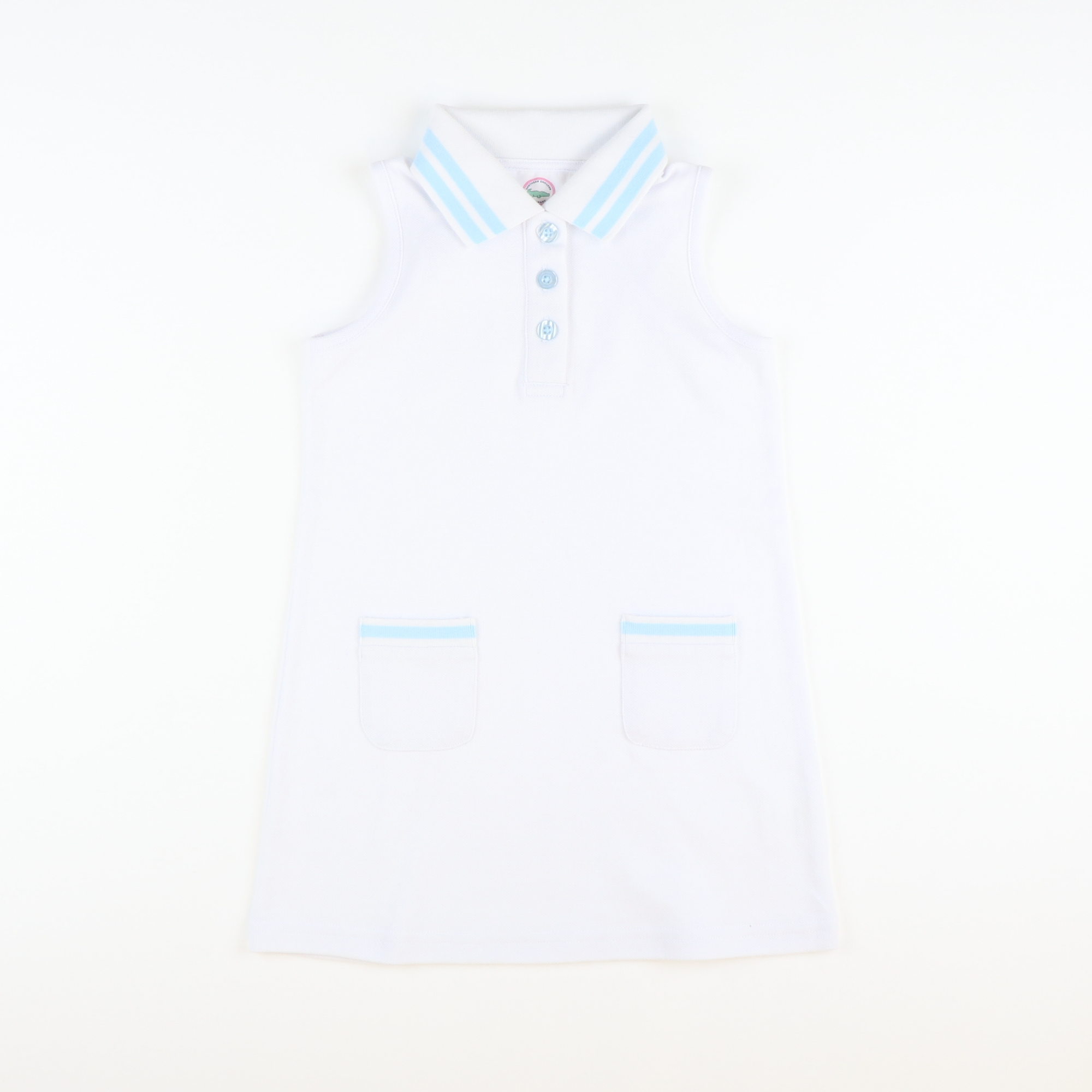 Collared White & Light Blue Tennis Dress - Stellybelly