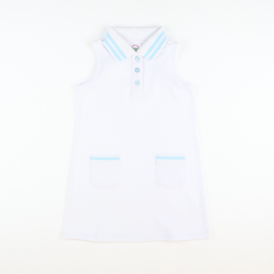 Collared White & Light Blue Tennis Dress - Stellybelly