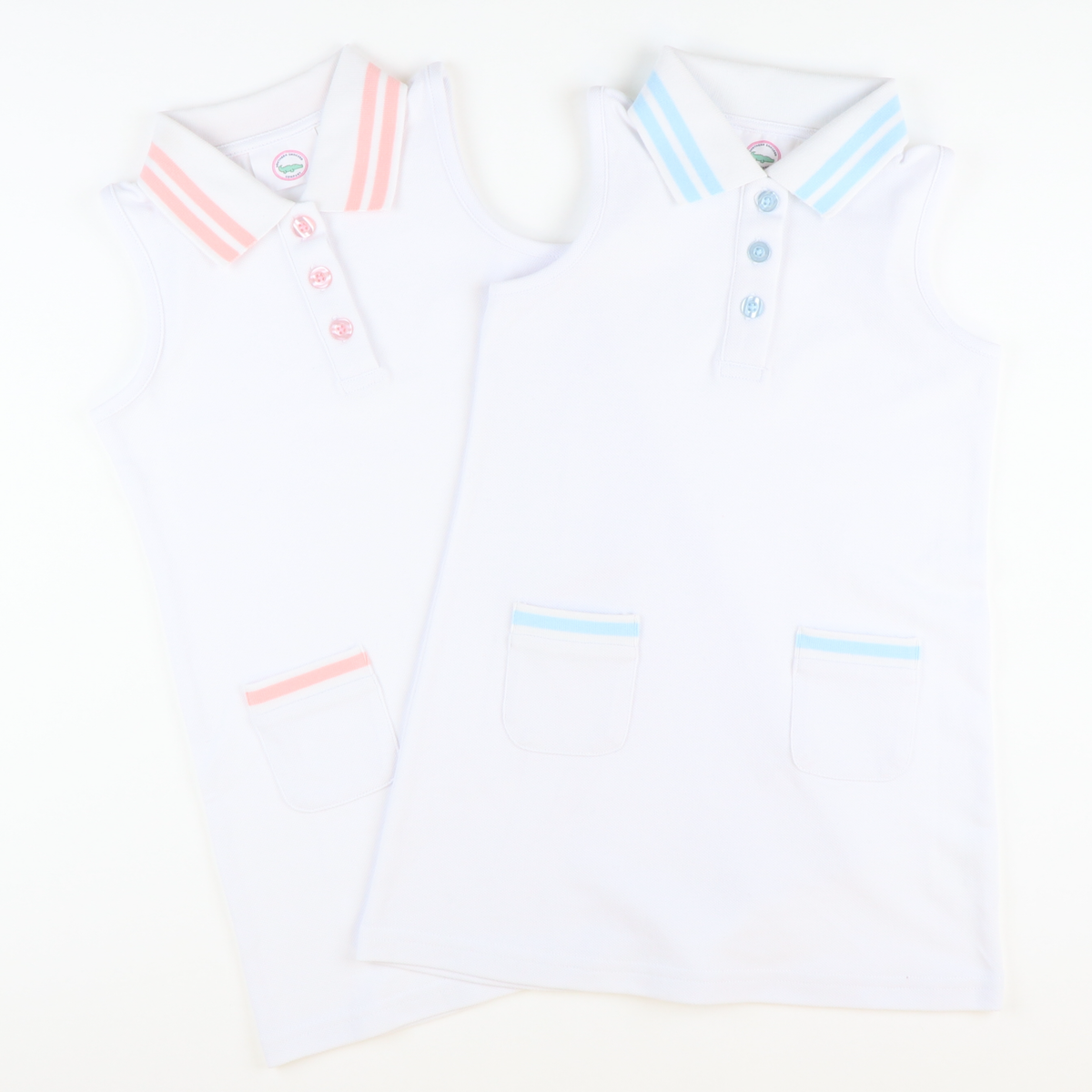 Collared White & Light Blue Tennis Dress - Stellybelly