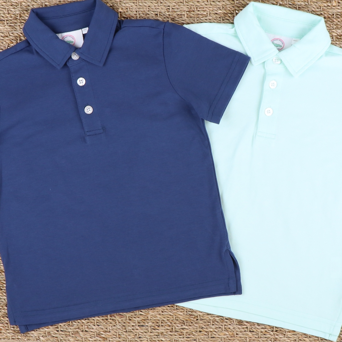 Boys Signature Knit Polo - Solid Mint Green